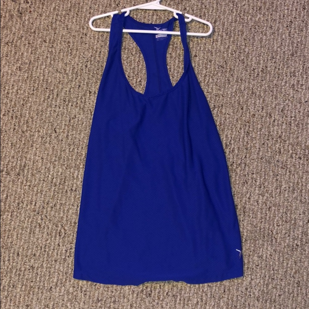 blue workout tank top